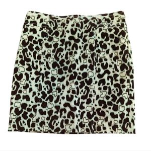 Etcetera skirt, animal print soft corduroy, straight, size 14